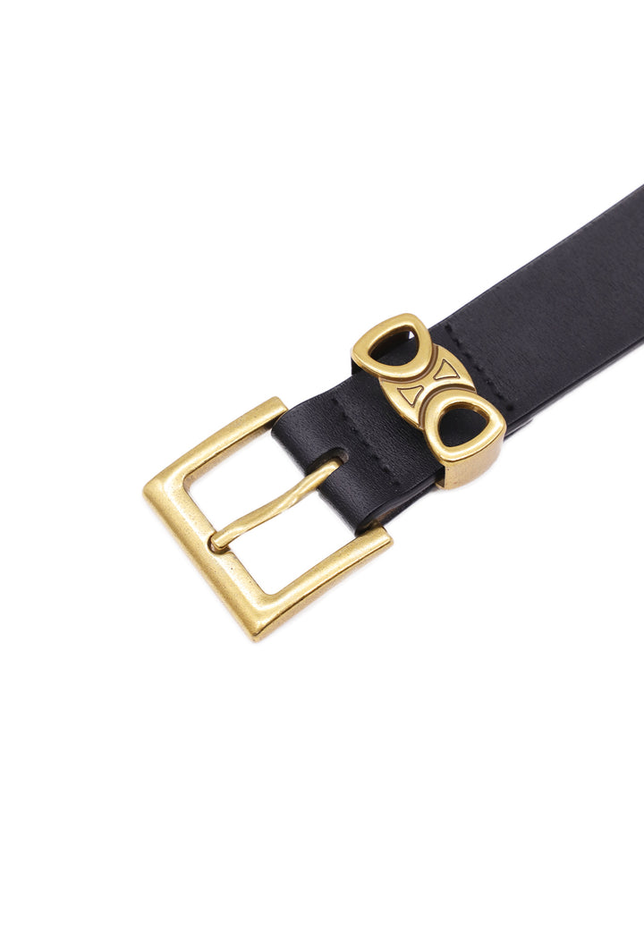 Cintura Donna Larga In Ecopelle Nera Con Fibbia Oro - Regolabile Taglie M-L-XL - Foto 2