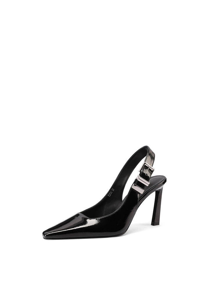 Dècolletè slingback con tacco da 10 cm colore nero