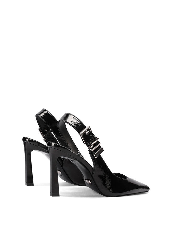 Dècolletè slingback con tacco da 10 cm colore nero