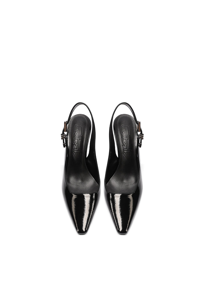 Dècolletè slingback con tacco da 10 cm colore nero