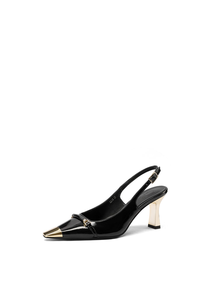 Dècolletè slingback con tacco da 7 cm colore nero