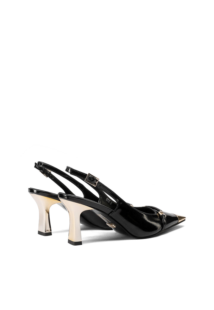 Dècolletè slingback con tacco da 7 cm colore nero