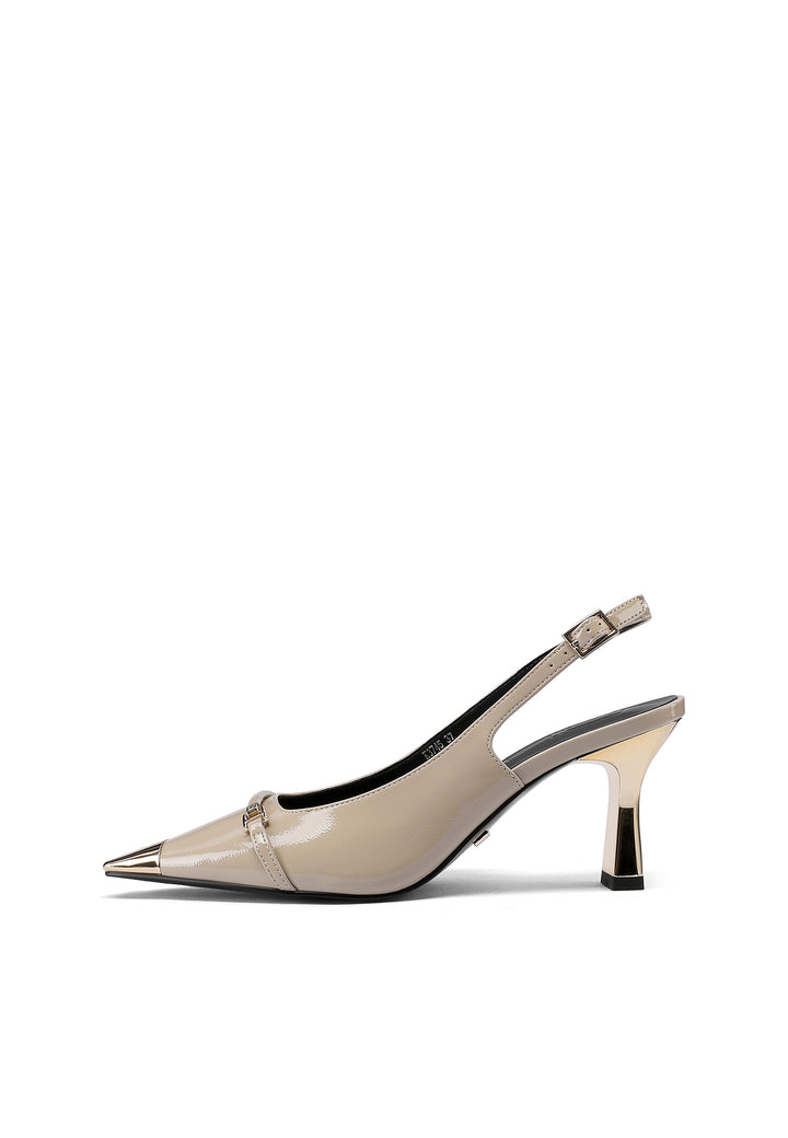 Dècolletè slingback con tacco da 7 cm colore nude