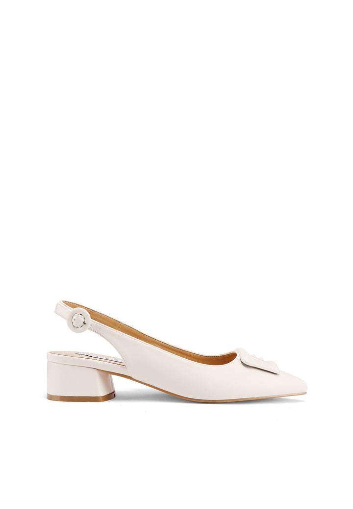 Decolletè slingback da donna con tacco medio colore beige