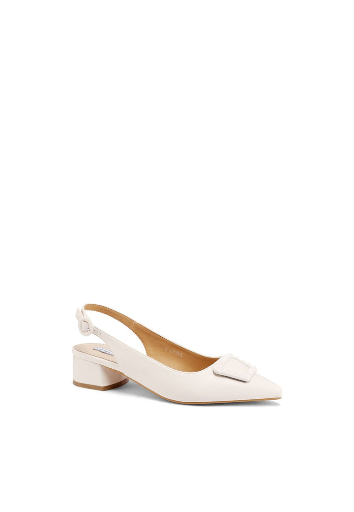 Decolletè slingback da donna con tacco medio colore beige