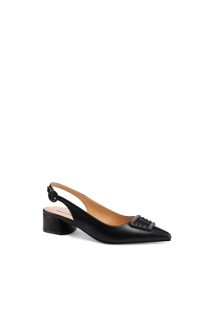 Decolletè slingback da donna con tacco medio colore nero