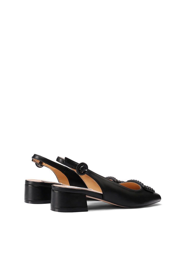 Decolletè slingback da donna con tacco medio colore nero