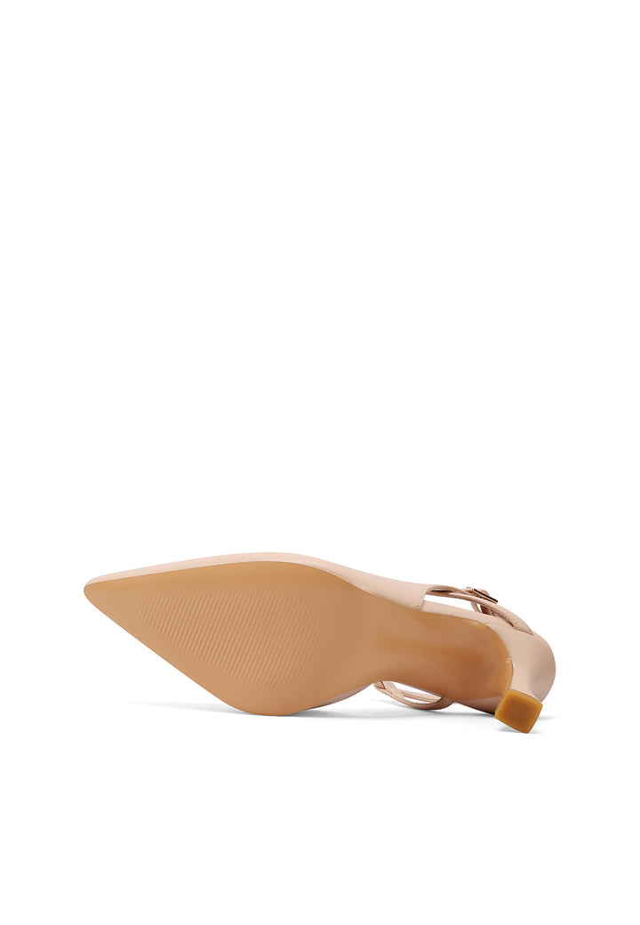 Décolleté slingback con doppio cinturino e tacco 8 cm colore nude