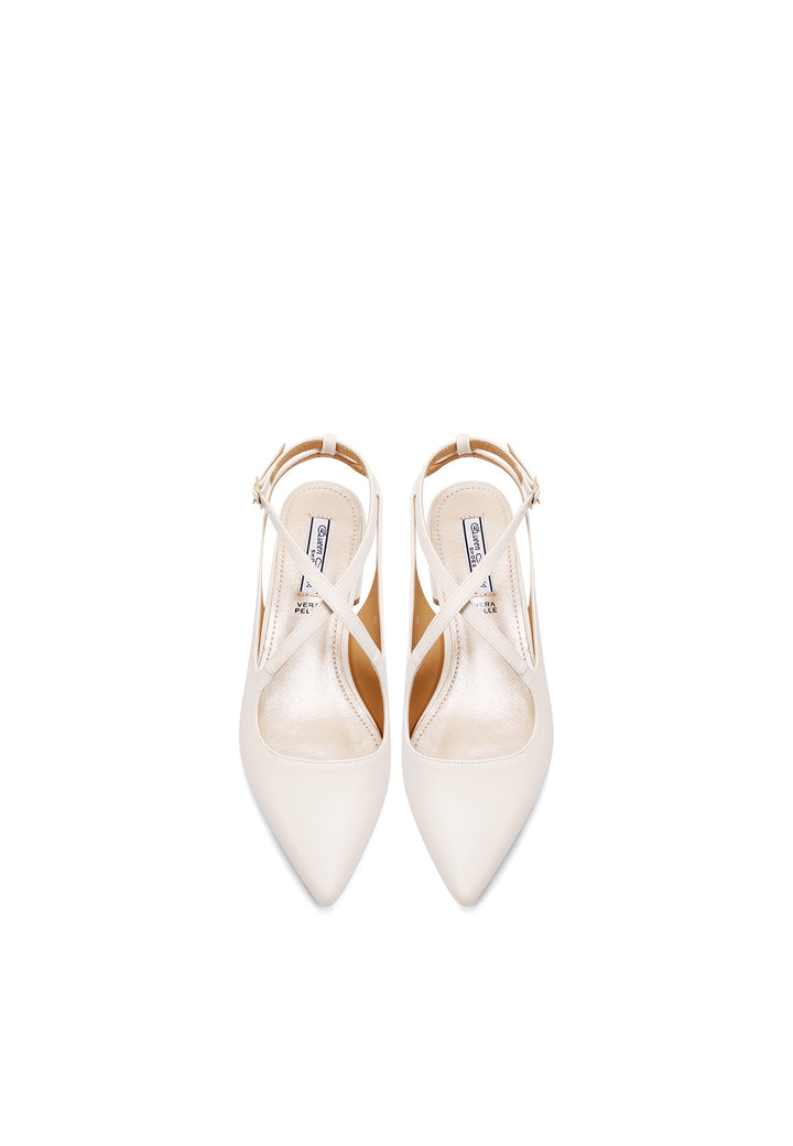 Decolletè slingback da donna colore beige