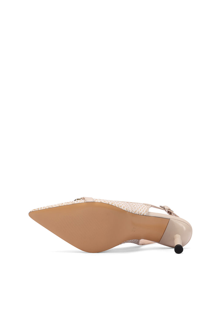 Dècolletè slingback da donna con tacco basso colore beige