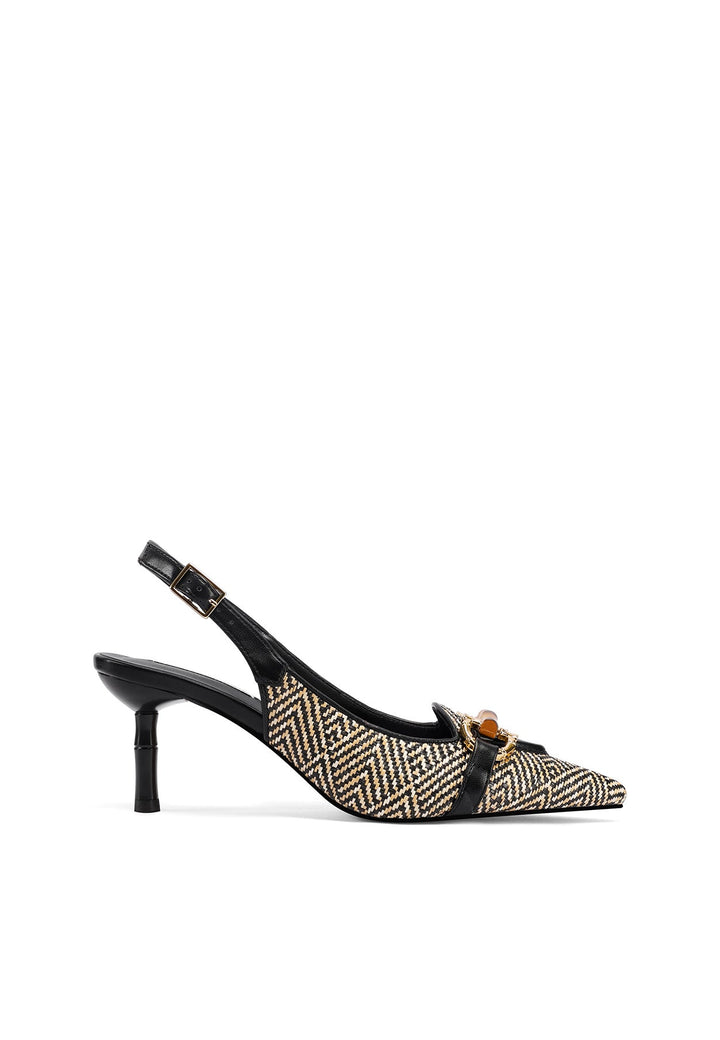 Dècolletè slingback da donna con tacco basso colore nero