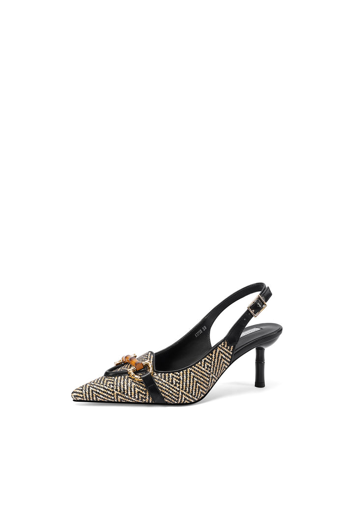 Dècolletè slingback da donna con tacco basso colore nero