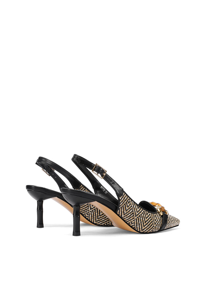 Dècolletè slingback da donna con tacco basso colore nero