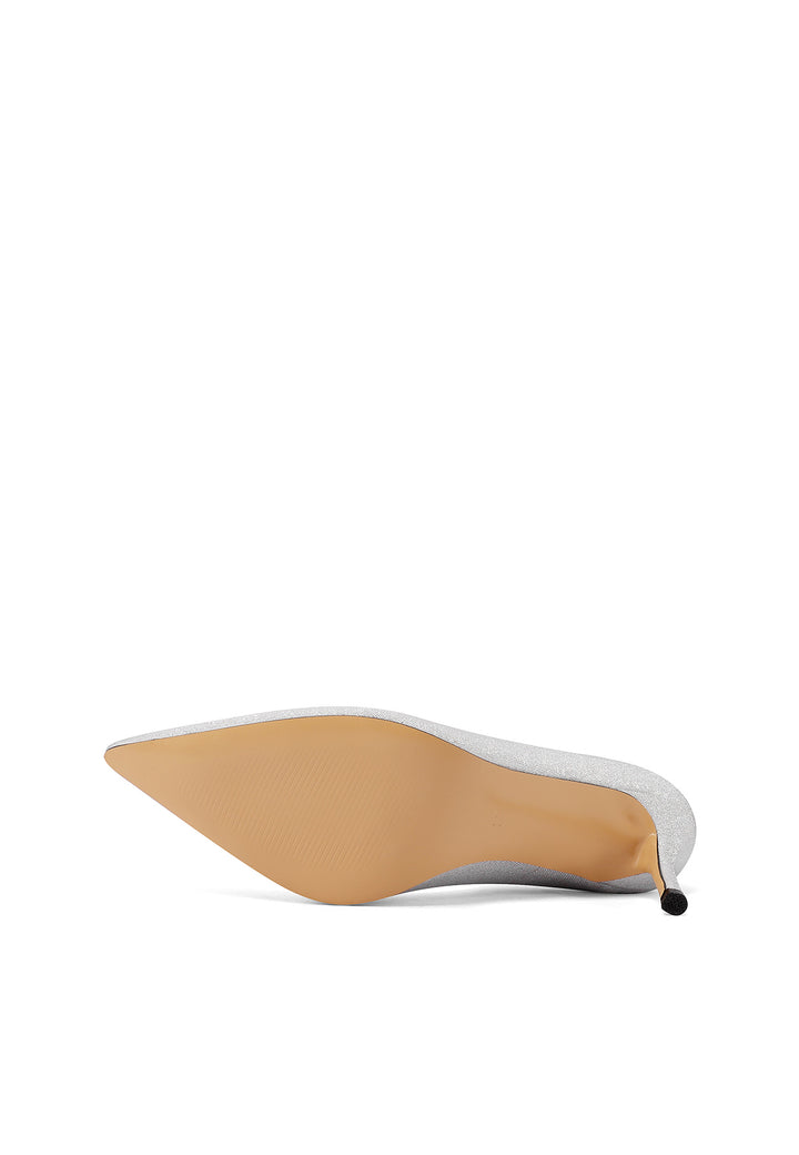 Décolleté slingback con tacco a spillo di 7 cm colore argento