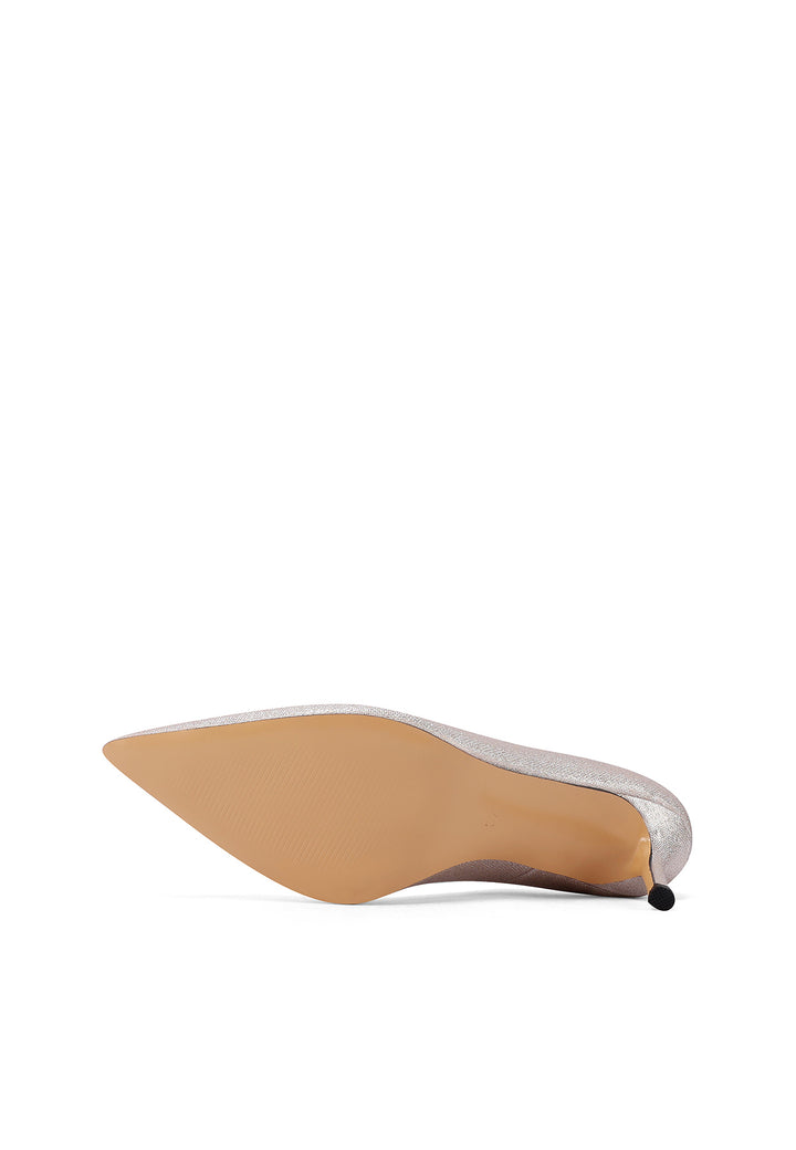 Décolleté slingback con tacco a spillo di 7 cm colore oro