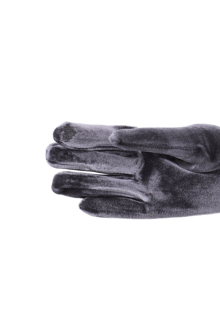 guanti da donna in tessuto con tecnologia touch screen grigio