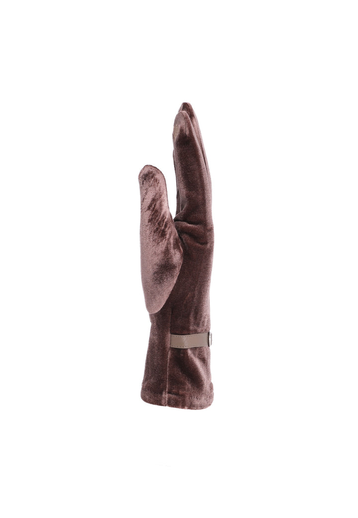 guanti da donna in tessuto con tecnologia touch screen marroni