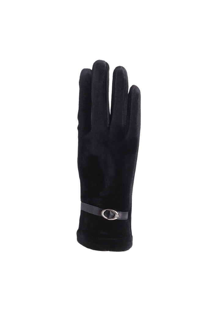 guanti da donna in tessuto con tecnologia touch screen neri
