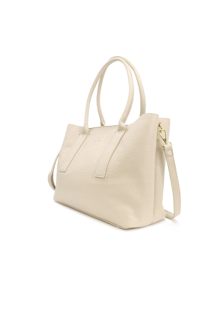 Borsa donna a mano con tracolla regolabile beige