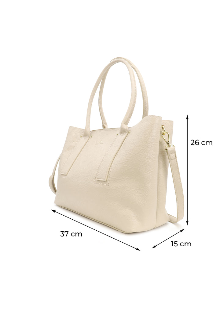 Borsa donna a mano con tracolla regolabile beige