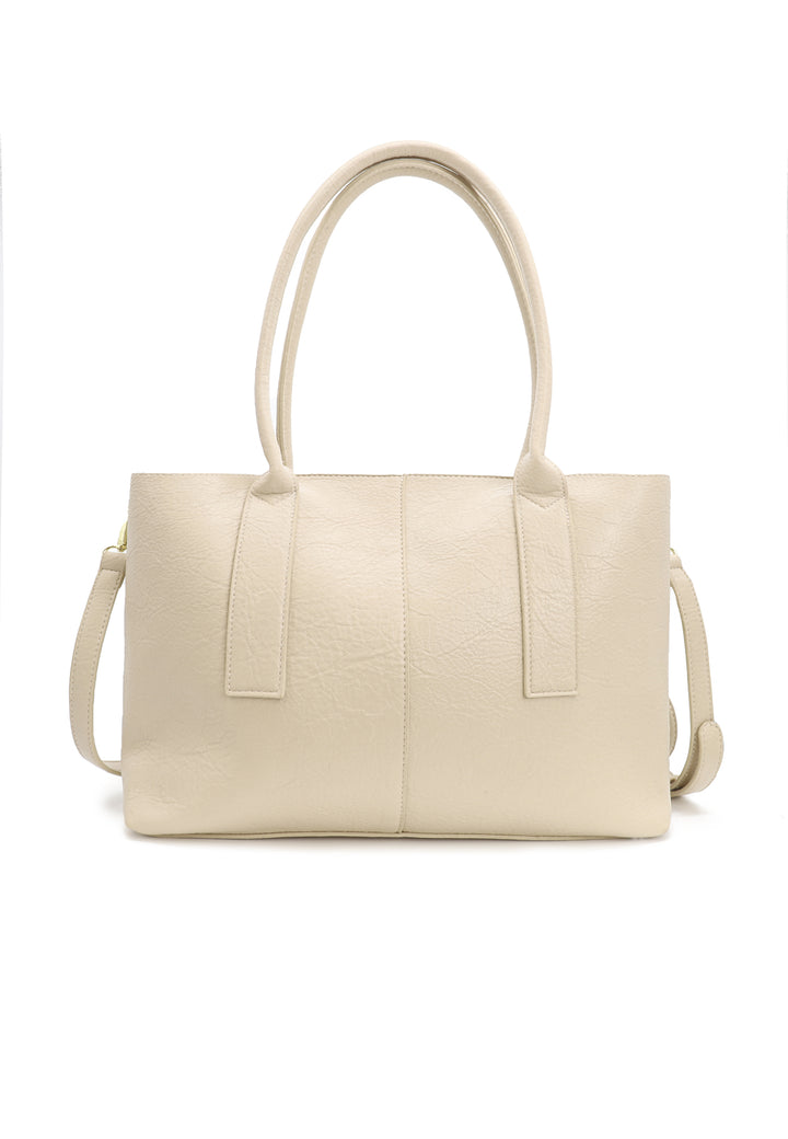 Borsa donna a mano con tracolla regolabile beige
