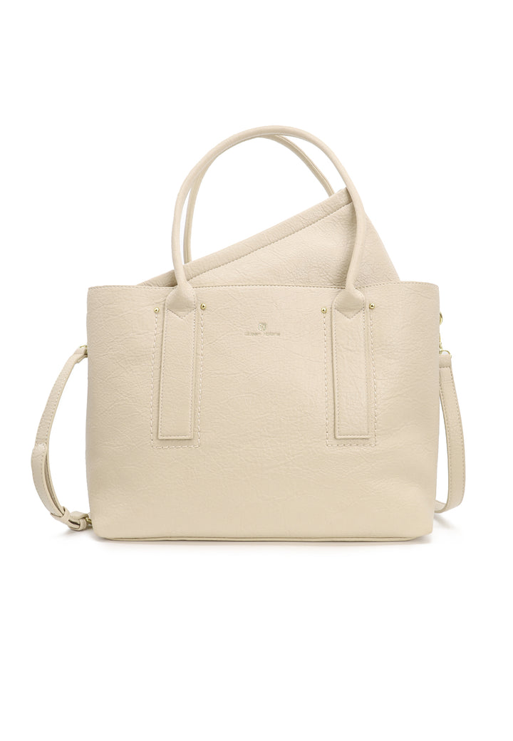 Borsa donna a mano con tracolla regolabile beige