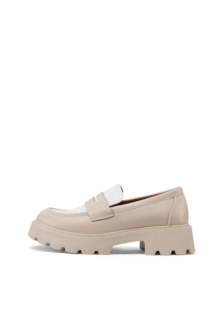 Mocassini con platform da donna colore beige