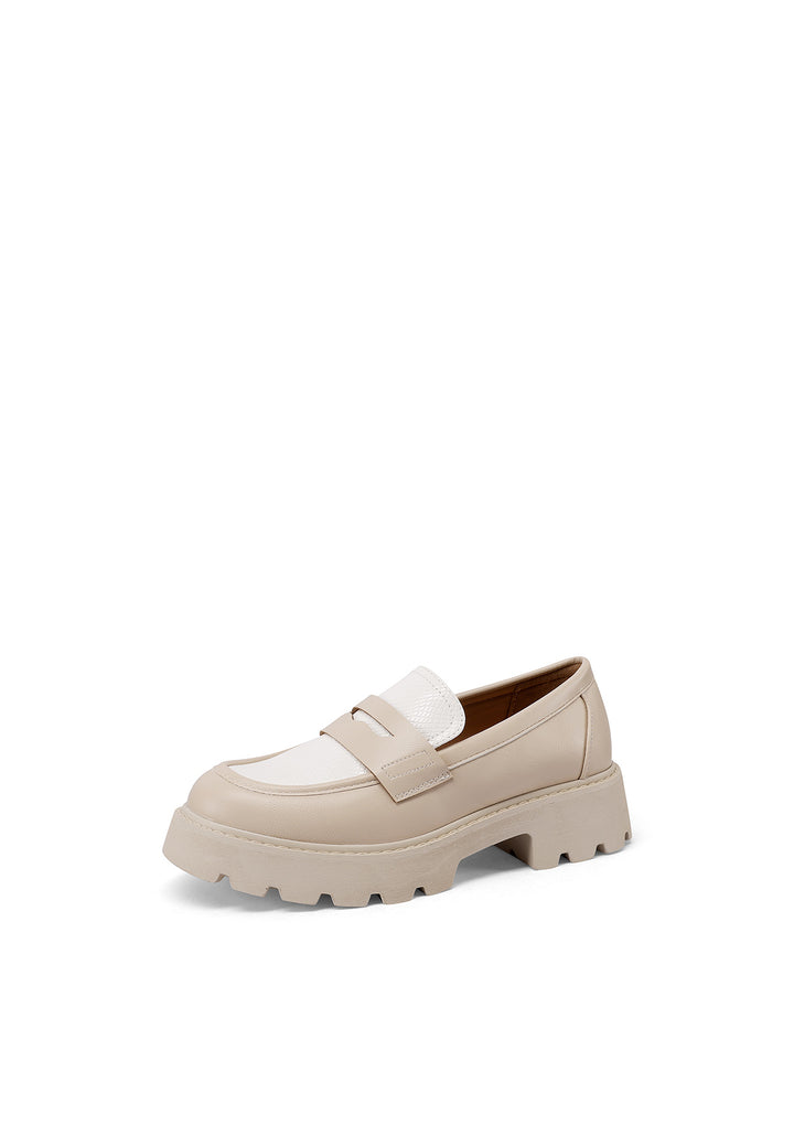 Mocassini con platform da donna colore beige