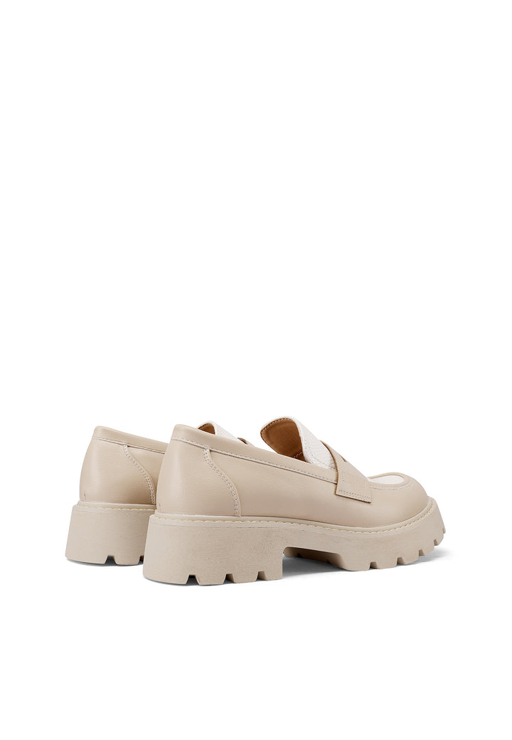 Mocassini con platform da donna colore beige