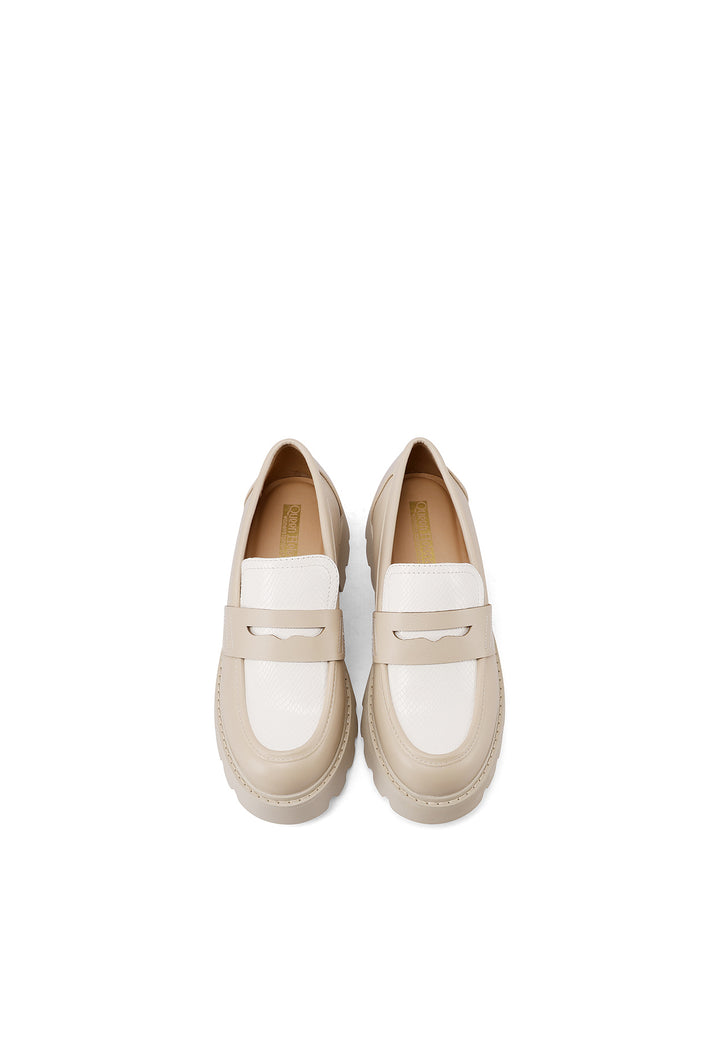 Mocassini con platform da donna colore beige