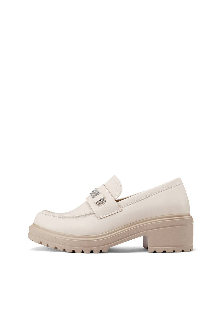 Mocassini con platform da donna colore beige