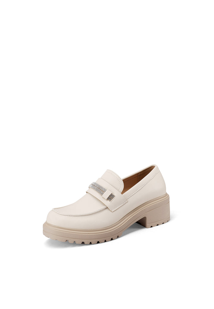 Mocassini con platform da donna colore beige