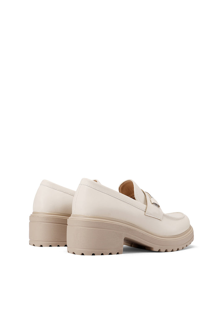 Mocassini con platform da donna colore beige