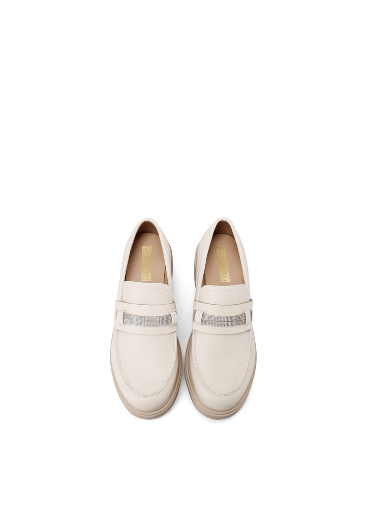 Mocassini con platform da donna colore beige