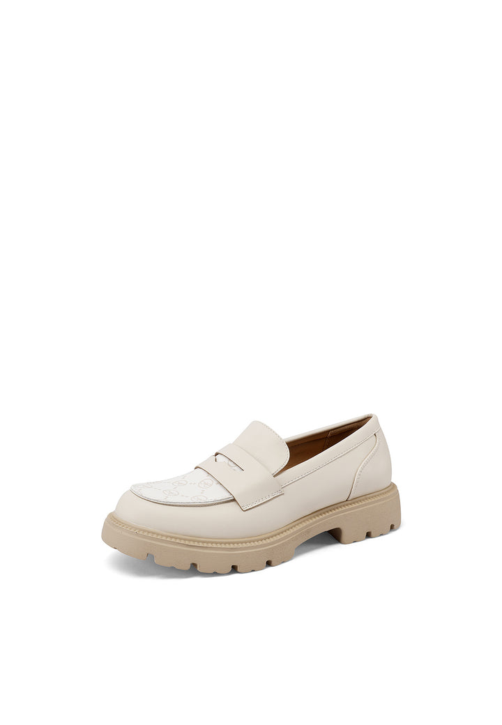 Mocassini da donna con platform color beige