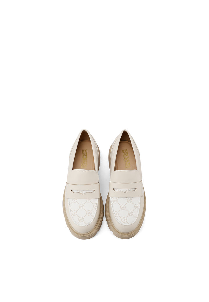 Mocassini da donna con platform color beige