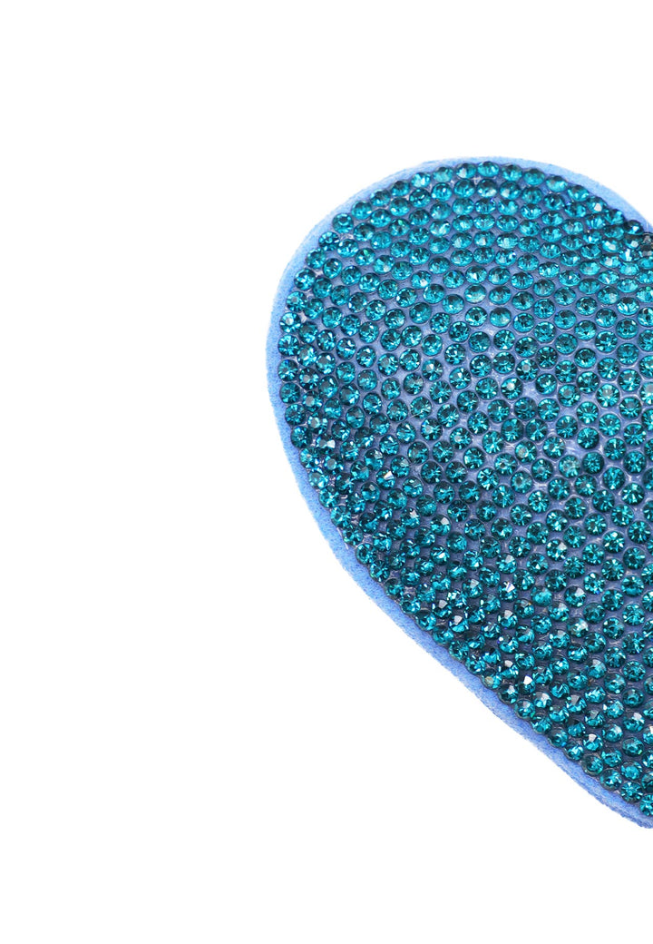 Portachiavi con glitter a forma di cuore colore azzurro