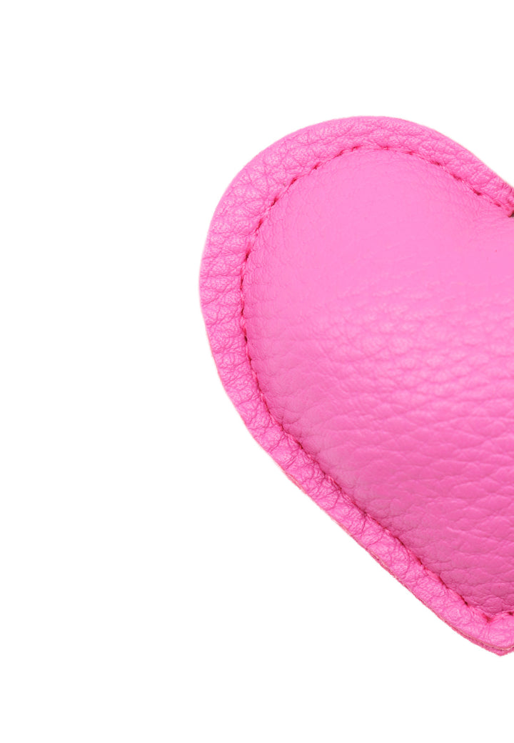 Portachiavi con glitter a forma di cuore colore rosa