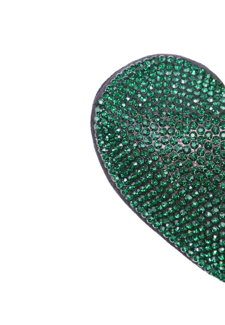 Portachiavi con glitter a forma di cuore colore verde