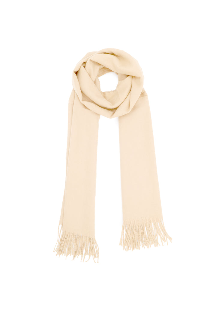 Sciarpa-flanella-frange-calda-lunga-beige