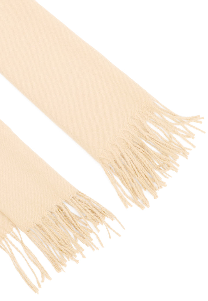 Sciarpa-flanella-frange-calda-lunga-beige