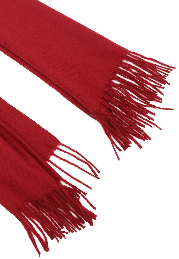 Sciarpa-flanella-frange-calda-lunga-rosso