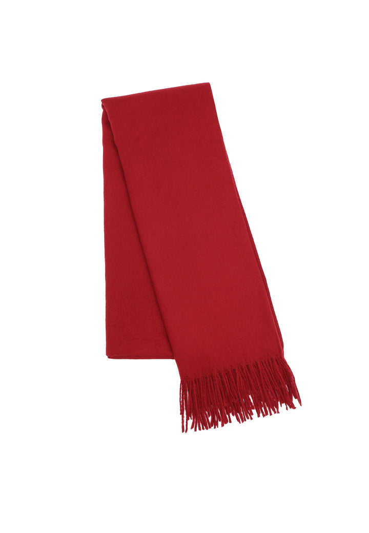 Sciarpa-flanella-frange-calda-lunga-rosso