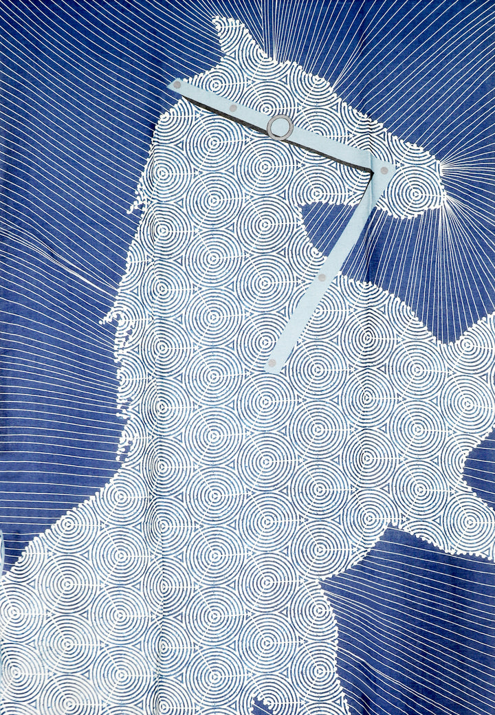 Sciarpa con fantasia cavallo blu