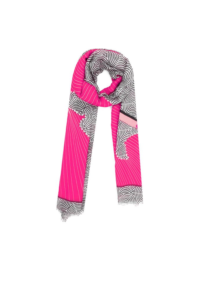 Sciarpa con fantasia cavallo fucsia