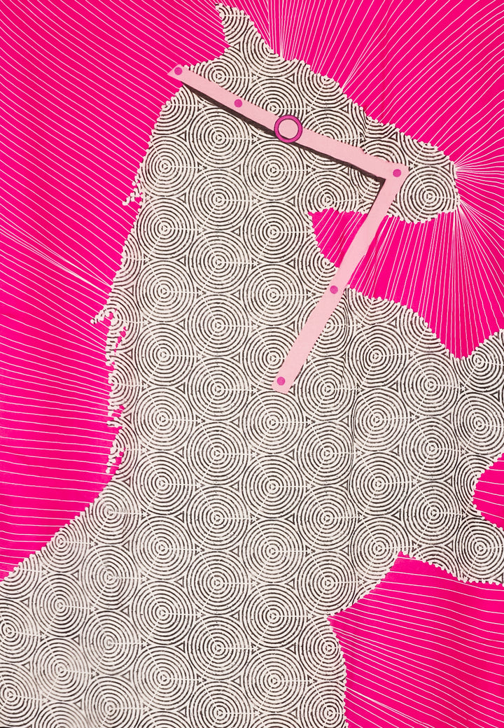 Sciarpa con fantasia cavallo fucsia