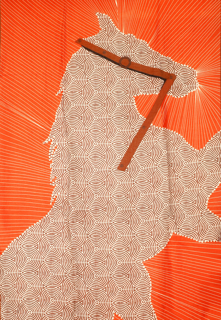 Sciarpa con fantasia cavallo arancione