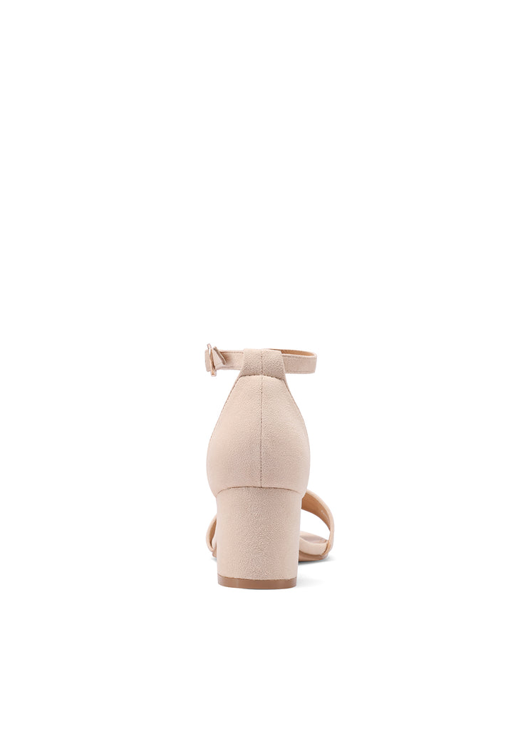 Sandali estivi con tacco e cinturino color beige
