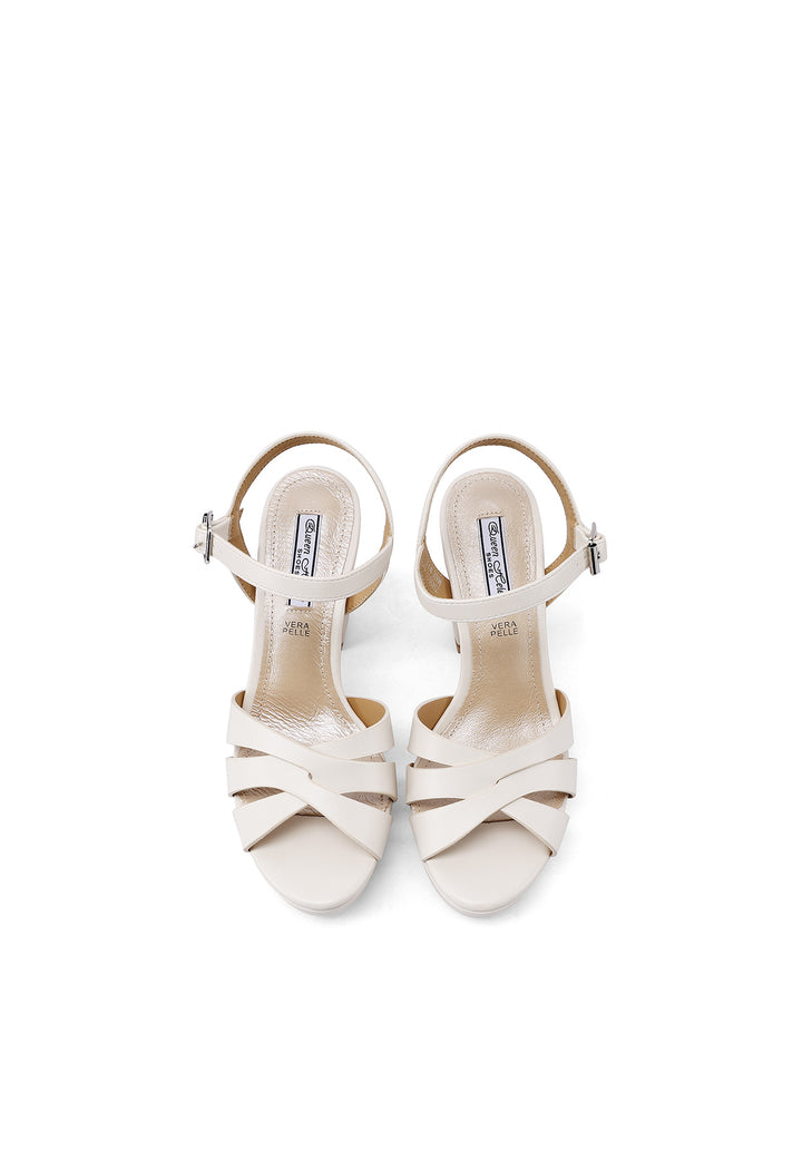 Sandali estivi con tacco 9 cm color beige