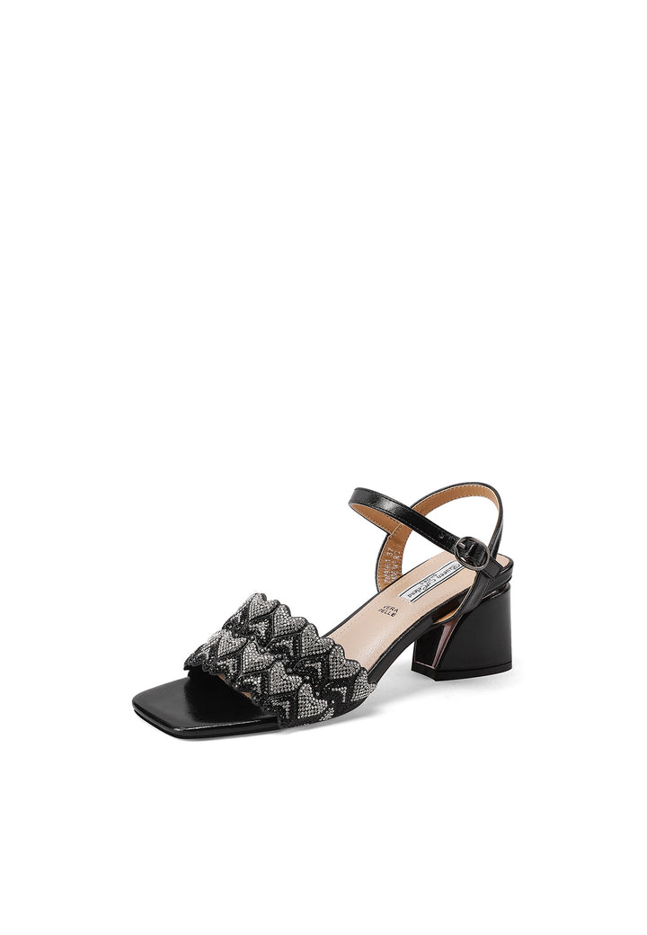 Sandali eleganti con tacco e cinturino color nero